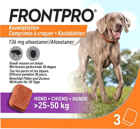 Frontpro 136mg >25-50kg Hond Kauwtabl 3 1