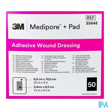 Medipore + Pad 3m 6x10,0cm 50 3564e 2