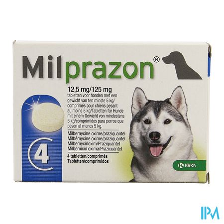 Milprazon 12,5mg/125mg Hond +5kg Comp 4 1