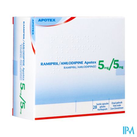 Ramipril Amlodipine 5mg/ 5mg Harde Caps 28