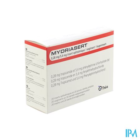 Mydriasert 0,28mg/5,4mg 20 Insert Opht+20 Pincet