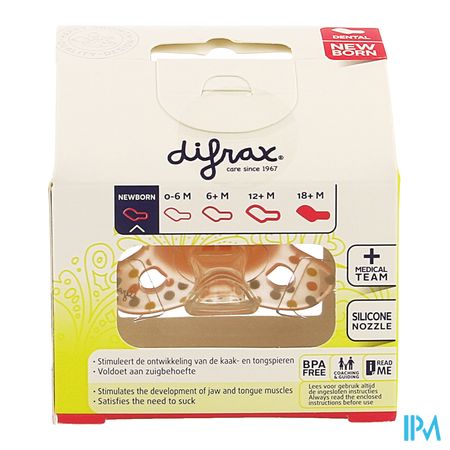 Difrax Fopspeen Newborn Dental Sil Girl-2/2m 1 796 6