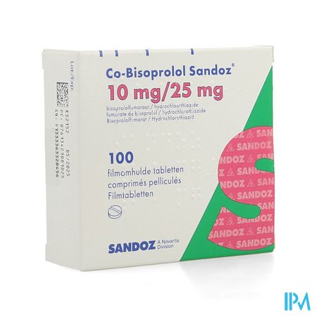 Co Bisoprolol Sandoz 10mg/25mg Filmomh Tabl 100