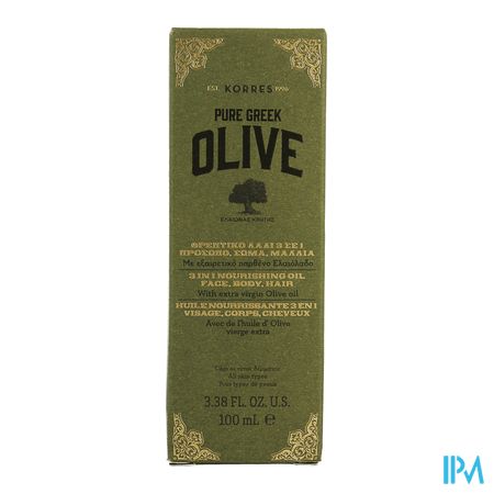 Korres Kf Huile Olive 3en1 Visage Corps Chev.100ml 1