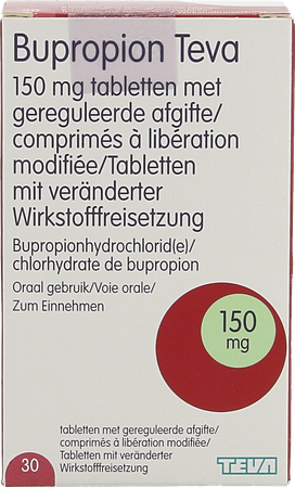 Bupropion Teva 150mg Geregul.afgifte Comp 30 7