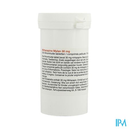 Mirtazapine Viatris 30mg Comp Pell 250 Pot 5