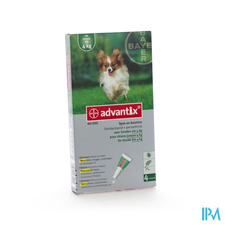 Advantix 40/ 200 Honden < 4kg Fl 4x0,4ml