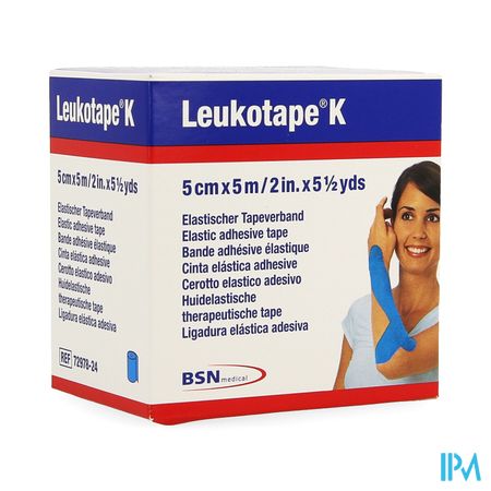 Leukotape K Kleefwindel Elast Lichtblauw 5cmx5m 1