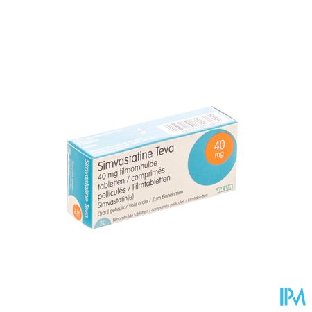 Simvastatine 40mg Teva Comp Enrob 30 X 40mg