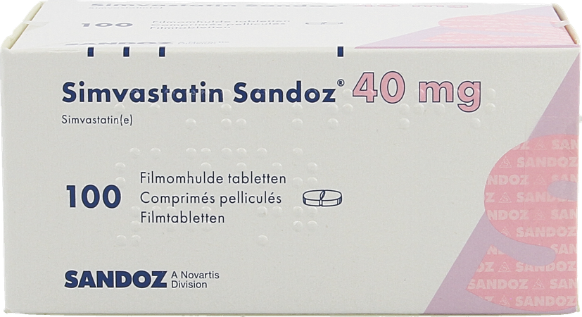 Simvastatin Sandoz 40mg Comp 100 Alu/pvc 2