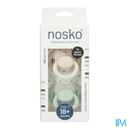 Nosko Fopspeen 18+ M Ivory Glow Dark + Mint 2