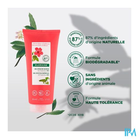 Klorane Lichaam Douchegel Hibiscusbloem 200ml Nf 5
