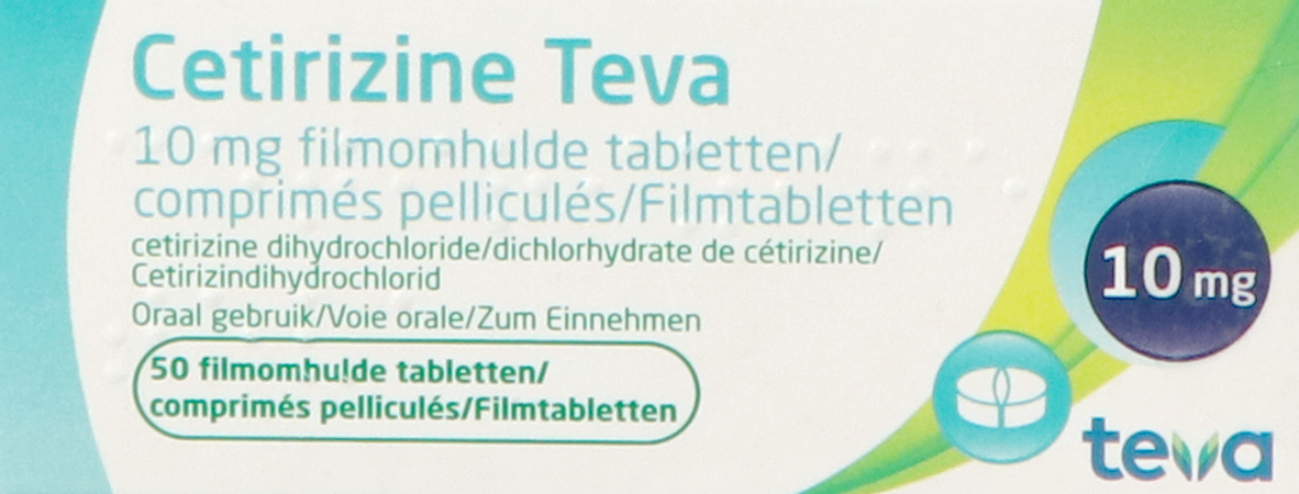Cetirizine Teva 10mg Comp Pell 50 1