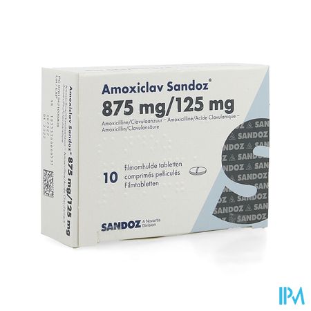 Amoxiclav Sandoz 875mg Comp 10 X 875mg