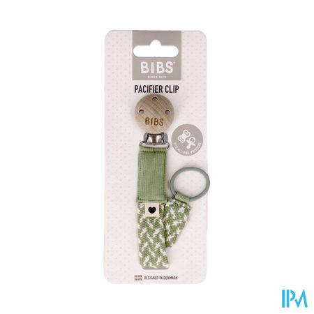 Bibs Fopspeenketting Braided Sage&ivory