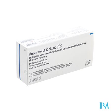 Heparine Leo Fl Inj50x5ml 5000u/ml