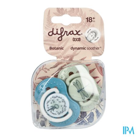 Difrax Fopspeen Dynamic Botanic Blue&green 18m+ 2 2