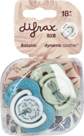 Difrax Fopspeen Dynamic Botanic Blue&green 18m+ 2 2