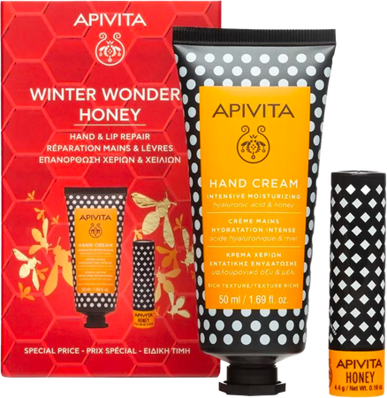 Apivita Winter Wonders Honey Hand50ml&lip Rep.4,4g 1