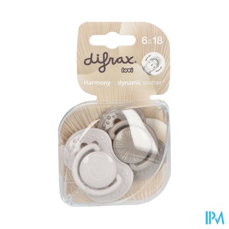 Difrax Fopspeen Dynamic Harmony l.&d.grey 6-18m 2