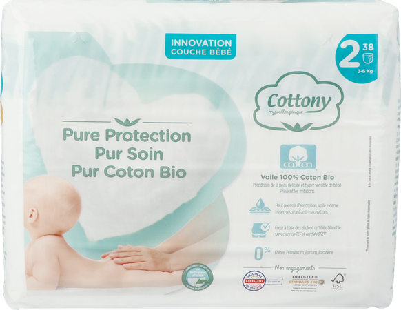 Cottony Baby Diapers Size 2 3 - 6kg 38 1