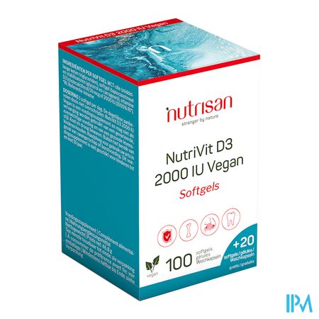Nutrivit D3 2000 Iu Vegan Softgels 100+20 Gratis 1