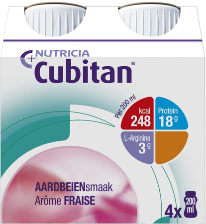 Cubitan Aardbei 4x200ml 2