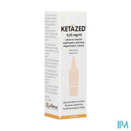 Ketazed 0,25mg/ml Oogdruppels Opl Fl 1 X 10ml