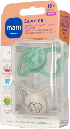 Mam Supreme Fopspeen Silicone Pure 16m+ Uni 2 3