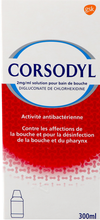 Corsodyl 2mg/ml Mondspoeling Oplossing 300ml 5