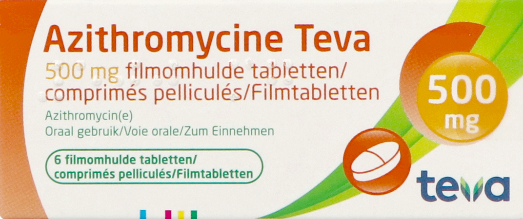 Azithromycine 500mg Teva Tabl Omhulde 6x500 mg 3
