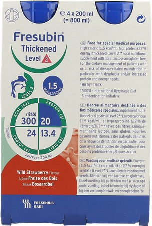 Fresubin Thickened Level 2 Drink Aardbei 4x200ml 3