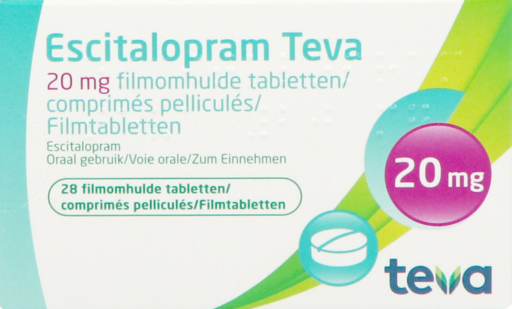 Escitalopram 20mg Teva Comp Pell 28 X 20mg 1