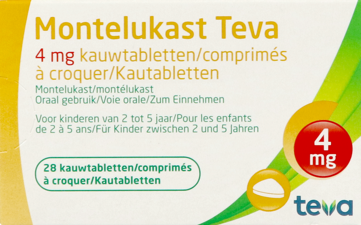Montelukast Teva 4mg Kauwtabletten 28 X 4mg 3
