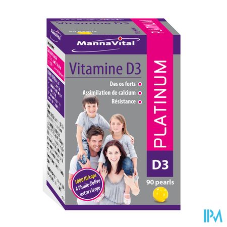 Mannavital Vitamine D3 Platinum Caps 90