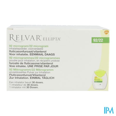 Relvar Ellipta 92/22mcg Abacus Pdr Inhal 1x30dose 2
