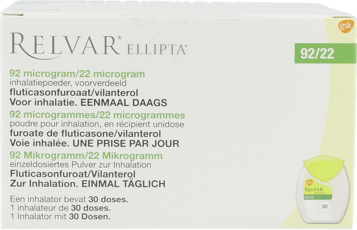 Relvar Ellipta 92/22mcg Abacus Pdr Inhal 1x30dose 2