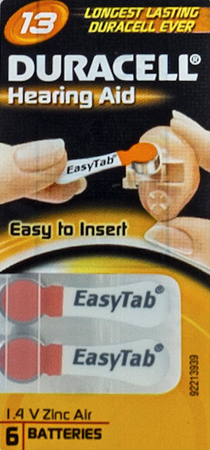 Duracell Easytab Pile Auditive Da13 6 Orange 6