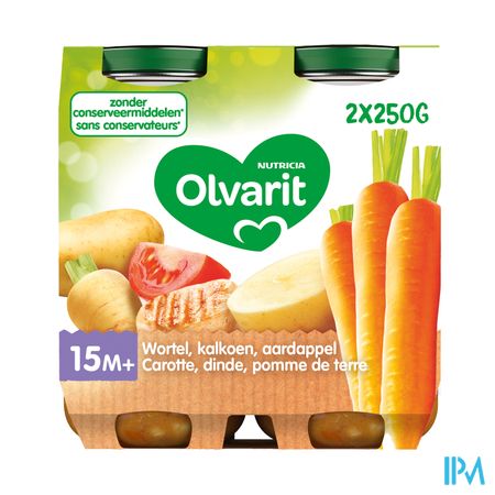 Olvarit Wortelstoemp Kalkoen 2x250g 15m00
