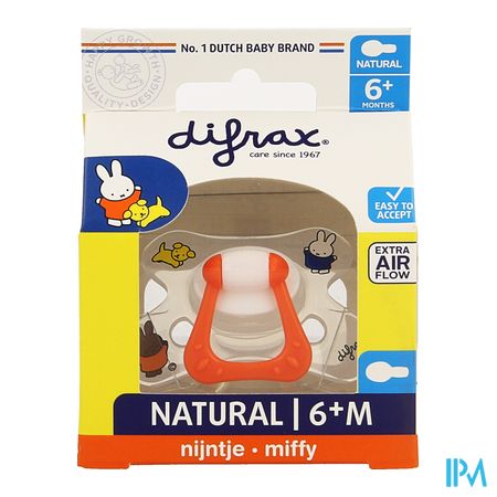 Difrax Sucette Natural 6m+ Miffy 1