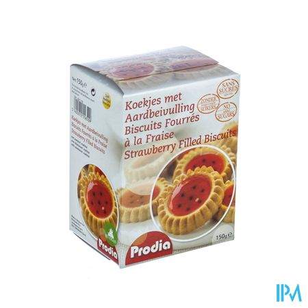 Prodia Gevulde Koekjes Aardbei 150g 5850 Revogan