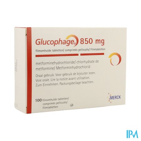 Glucophage 850 Comp 100 X 850mg