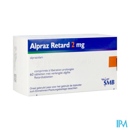 Alpraz Retard 2mg Tabl Verlengde Afgite 60