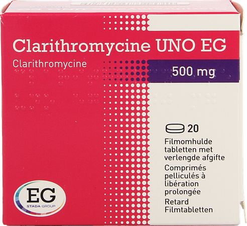 Clarithromycine Uno EG 500Mg Comp Pell 20X500Mg 3