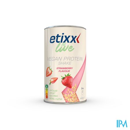 Etixx Live Vegan Protein Shake Strawberry Pdr 448g 1