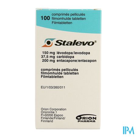 Stalevo 150mg/37,5mg/200mg Comp Pell 100 Flacon 2
