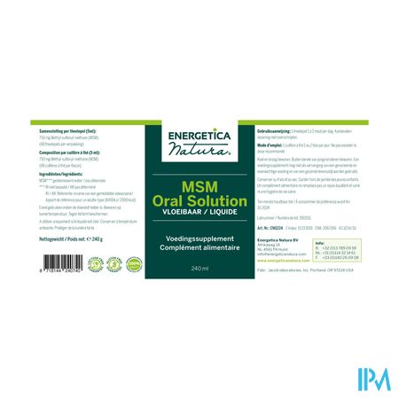 Msm Oral Energetica Opl 240ml 2