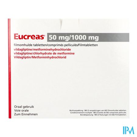 Eucreas 50mg/1000mg Pi Pharma Comp Pell 180 Pip 1