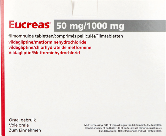 Eucreas 50mg/1000mg Pi Pharma Filmomh Tabl 180 Pip 1