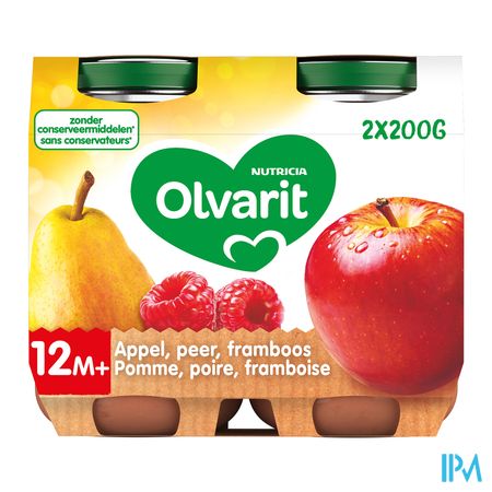 Olvarit Pomme Poire Framboise 2x200g 12m55